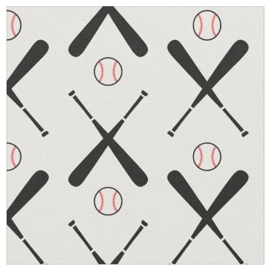 Tissu Bateaux de baseball croisés, blancs - taille perso (Fermer)