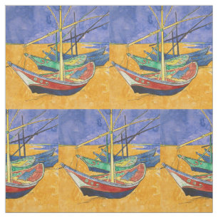 Tissu Bateaux de Van Gogh Impressionnisme Plage