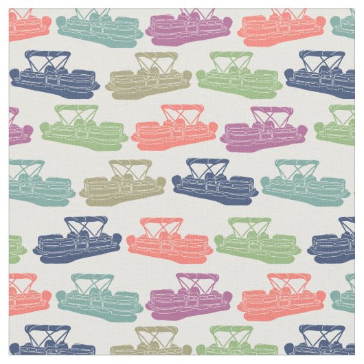 Tissu Bateaux Pontoon colorés Patterned Boating Imprimer (Fermer)