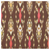Tissu Batik tribal - brun, Tan et corail (fermé)