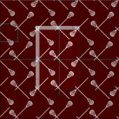 Tissu Bâtons blancs Maroon Lacrosse (Carreau)