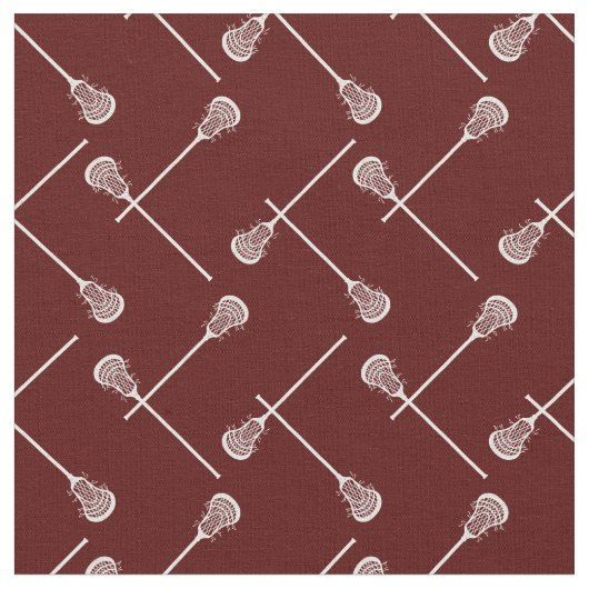 Tissu Bâtons blancs Maroon Lacrosse (Fermer)