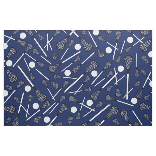 Tissu Bâtons de lacrosse de bleu marine (Yard)