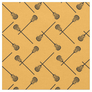 Tissu Bâtons noirs de crosse jaune à motifs