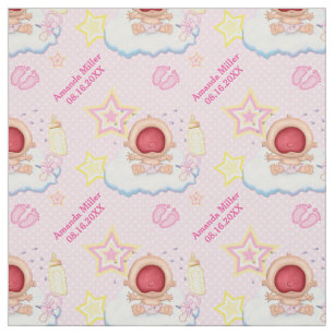 Tissu Bawling Baby Girl - Texte personnalisé