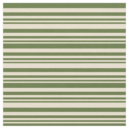 Tissu Bbeige et vert foncé d'olive rayures (Fermer)