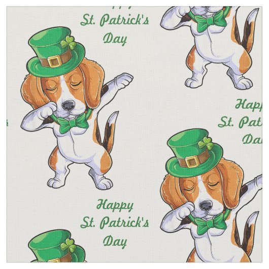 Tissu Beagle Dabbing de la Saint Patrick (Fermer)