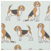 Tissu Beagles sur Aqua Fabric (Fermer)