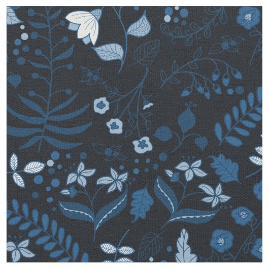 Tissu Beau Boho Floral Classic Blues (Fermer)