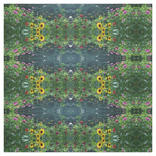 Tissu Beau jardin fleuri (Échantillon)