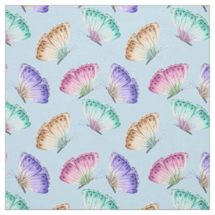 Tissu Beau Motif à papillon aquarelle