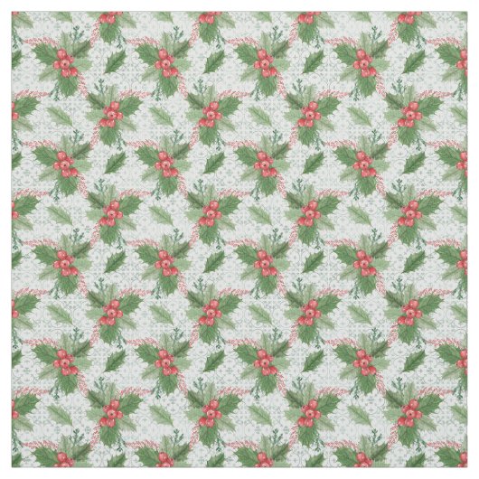 Tissu Beau Noël Holly (Échantillon)