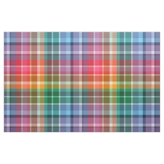 Tissu Beau plaid d'arc-en-ciel (Fat Quarter)