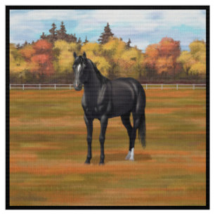 Tissu Beau Stallion Cheval du Quartier Noir