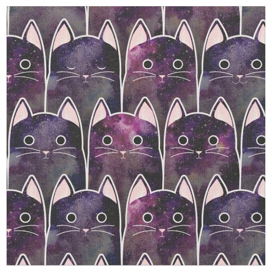 Tissu Beaucoup de Motif de chats galaxy (Fermer)