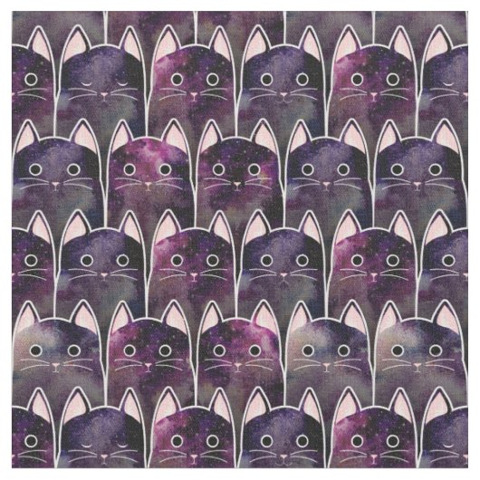 Tissu Beaucoup de Motif de chats galaxy (Fermer)