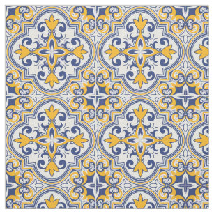 Tissu 💙 💛 Beaux Azulejos bleus et jaunes 