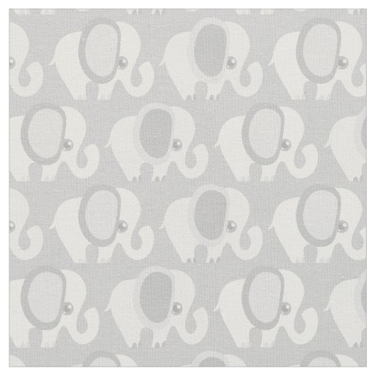 Tissu Beaux éléphants de gris de bébé (Fermer)