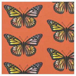 Tissu Beaux papillons Motif Monarch Aquarelle