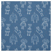 Tissu Beaux robots sur bleu classique (Échantillon)