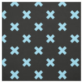 Tissu Bébé croix bleu coutures sur noir (Échantillon)