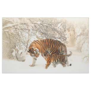 Tissu Bébé de famille de tigre