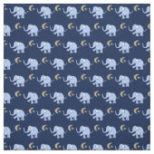 Tissu Bébé éléphant bleu avec lune et étoile sur bleu (Échantillon)
