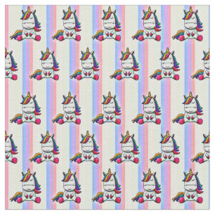 Tissu Bébé licorne avec Arrière - plan arc-en-ciel