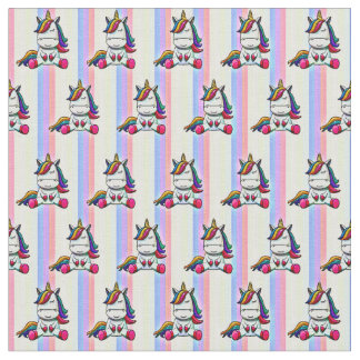 Tissu Bébé licorne avec Arrière - plan arc-en-ciel
