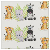 Tissu Bébé mignon animal Jungle Thème Tiger Elephant Zèb (Fermer)