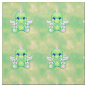 Tissu Bébé mignon Dragon vert et rose (Échantillon)