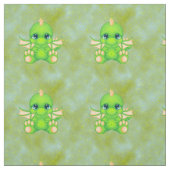 Tissu Bébé mignon Dragon vert & orange (Échantillon)