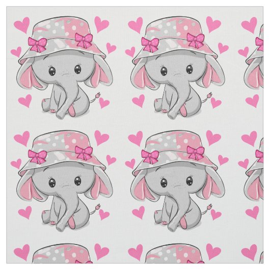 Tissu Bébé mignon Eléphant fille (Échantillon)