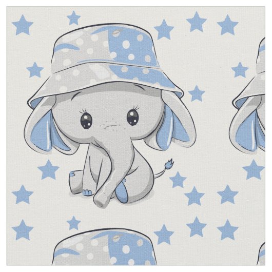 Tissu Bébé mignon éléphant garçon (Fermer)