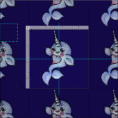 Tissu Bébé narval mignon (Carreau)