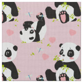 Tissu Bébé Panda Bear Pink (Fermer)