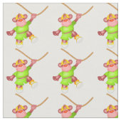 Tissu Bébé singe sur la vigne (Fermer)