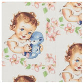 Tissu Bébé vintage et ours (Fermer)