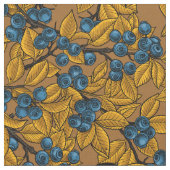 Tissu Bécasseaux sur les branches de bleuets (Fermer)