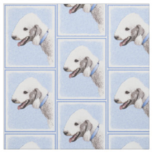 Tissu Bedlington Terrier Peinture - Art Chien original