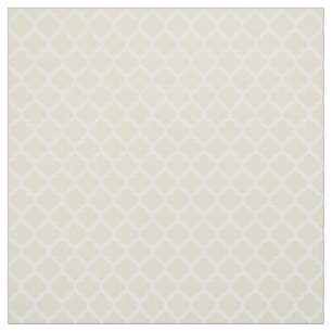 Tissu Beige, blanc Motif marocain de Quatrefoil #5 Sz3