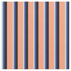 Tissu Beige, Bleu, Bleu de minuit, Noir & Saumon clair