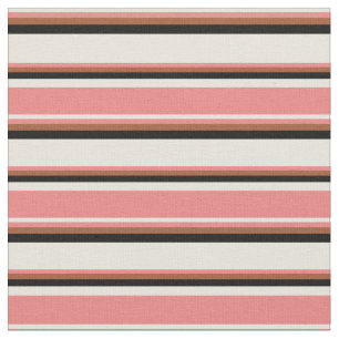 Tissu Beige, Corail clair, Sienne & Grandes Noires