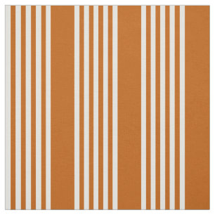 Tissu Beige et orange brûlé cinq rayures motif