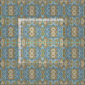 Tissu Beige ocre Turquoise Bleu Éclectique Ethique (Carreau)