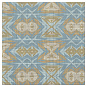 Tissu Beige ocre Turquoise Bleu Éclectique Ethique (Fermer)