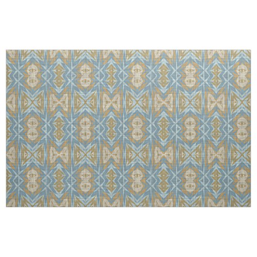 Tissu Beige ocre Turquoise Bleu Éclectique Ethique (Fat Quarter)
