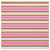 Tissu Beige, Rose Chaud, Vert & Rouge Foncé (Échantillon)