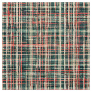 Tissu beige rouge vert classique checkered de plaid de