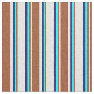 Tissu Beige, Sienne, Cyan et bleu nuit